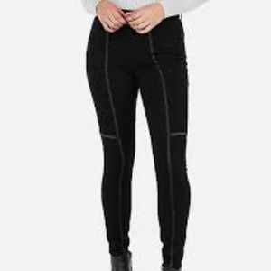 Express Black High Waisted Stitch Jean Leggings